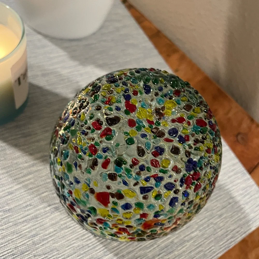 Bambeco Confetti Recycled Stemless Wine Glass – Hand-Blown Art Glass